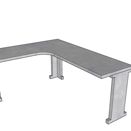 HT – L Desk Natural Concrete Desk