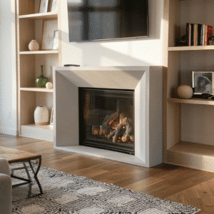 Cove Concrete Fireplace Surround